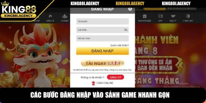 Các bước đăng nhập vào sảnh game nhanh gọn